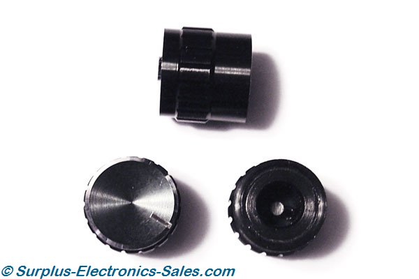 Small Black Aluminum Knob-6mm Split Knurled Shaft - Click Image to Close